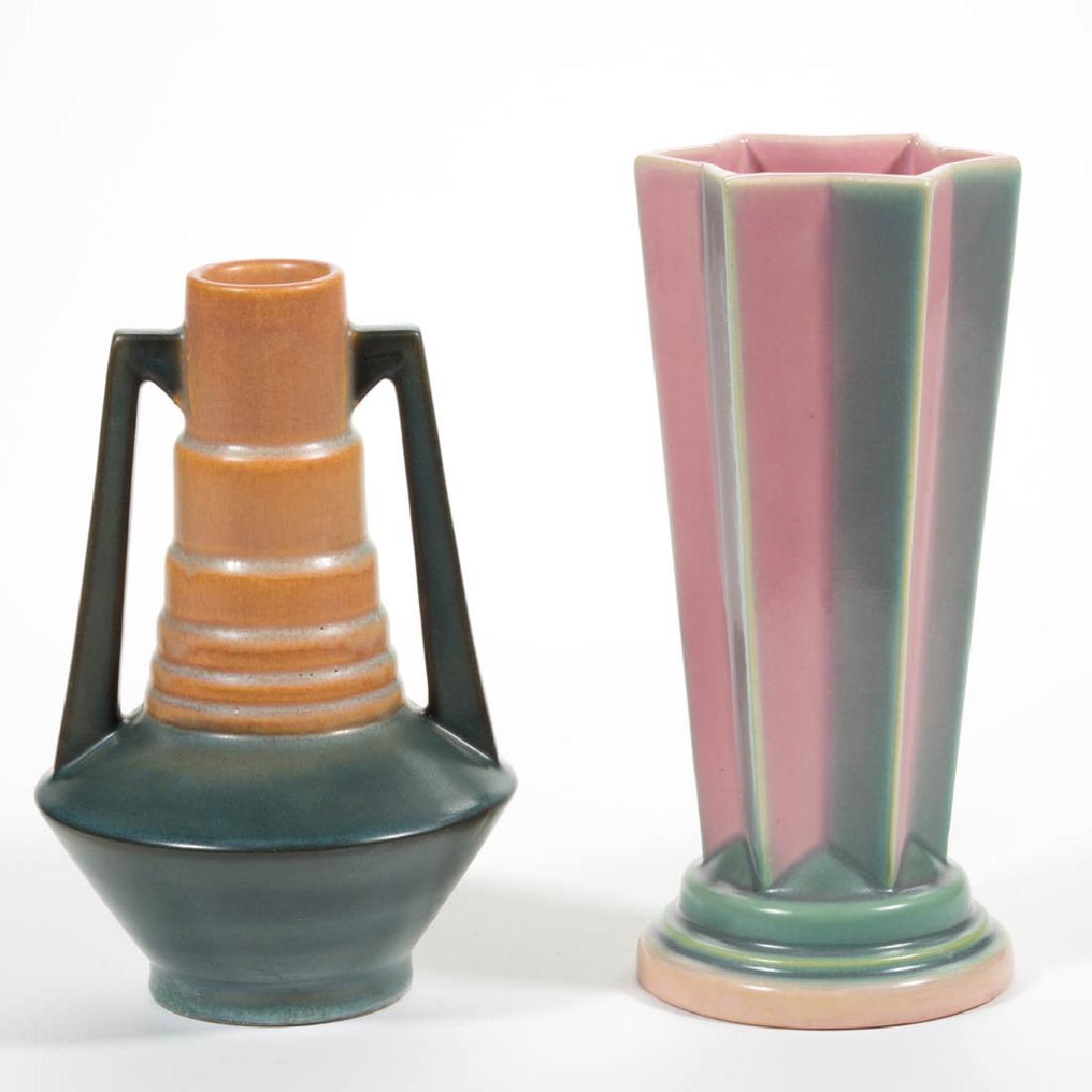 ROSEVILLE FUTURA ART POTTERY VASES, LOT OF TWO (1 of 4)
