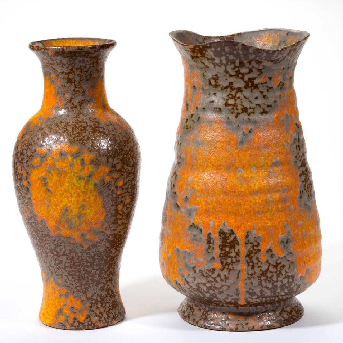 ROYAL HAEGER ORANGE PEEL MID-CENTURY POTTERY ARTICLES, (1 of 1)