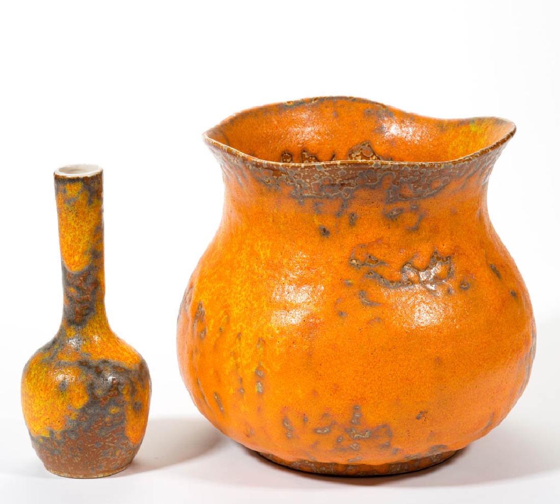 ROYAL HAEGER ORANGE PEEL MID-CENTURY POTTERY ARTICLES, (1 of 1)