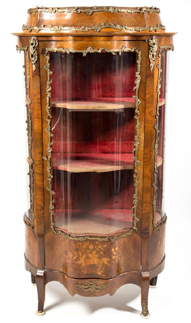 CONTINENTAL LOUIS XV-STYLE MARQUETRY-INLAID CURIO (1 of 6)