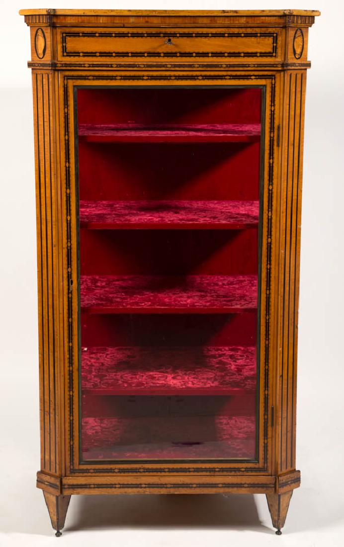 CONTINENTAL BIEDERMEIER-STYLE INLAID SATINWOOD DISPLAY (1 of 4)