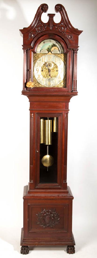 WINTERHALDER & HOFMEIER GERMAN MAHOGANY TALL-CASE CLOCK (1 of 2)