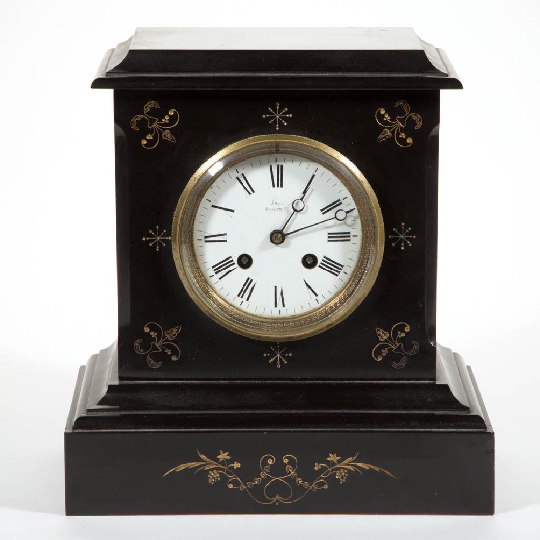 JAPY FRERES FRENCH SLATE MANTLE CLOCK