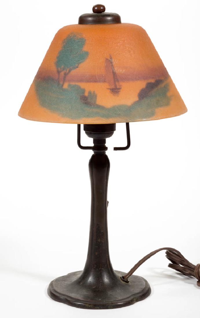 HANDEL REVERSE PAINTED GLASS TABLE LAMP (1 of 4)