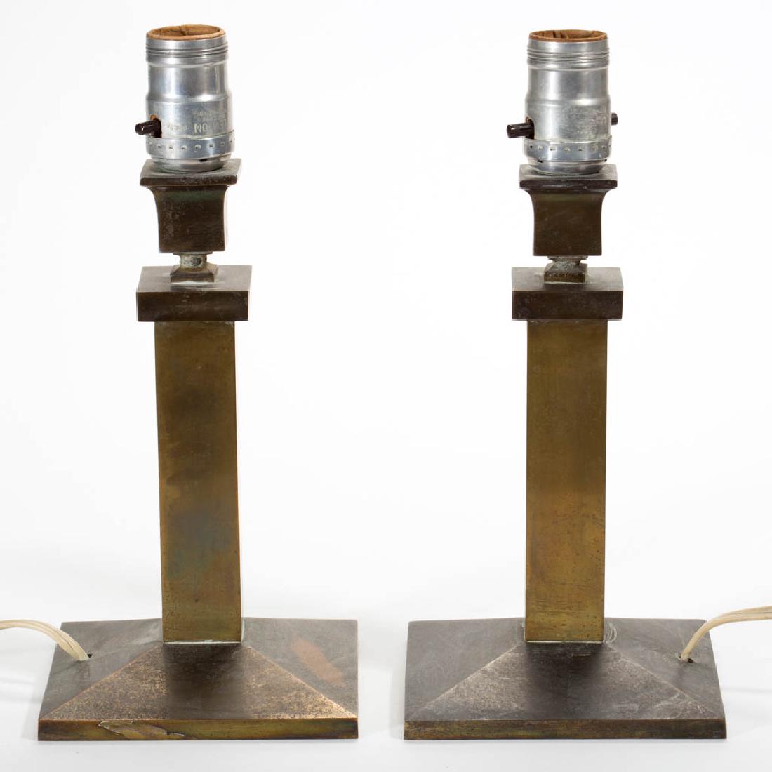 BRADLEY AND HUBBARD BRASS PAIR OF LAMP BASES (1 of 1)