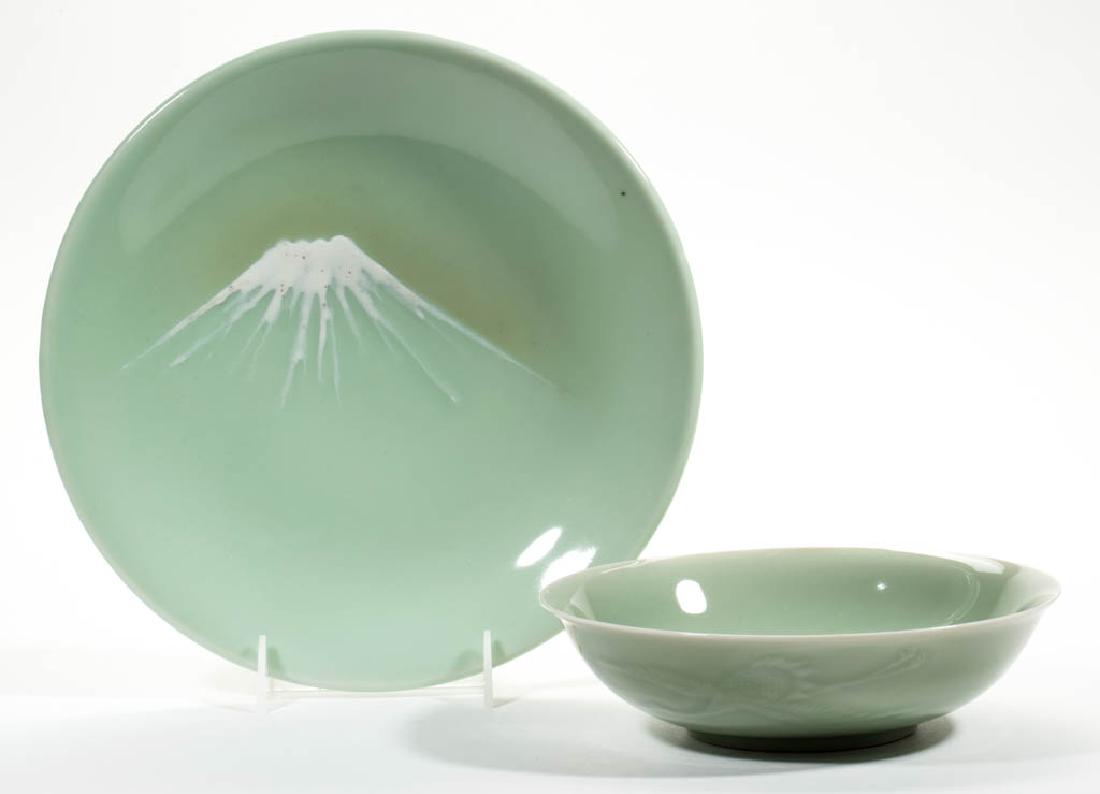 JAPANESE CELADON PORCELAIN ARTICLES, LOT OF TWO (1 of 5)