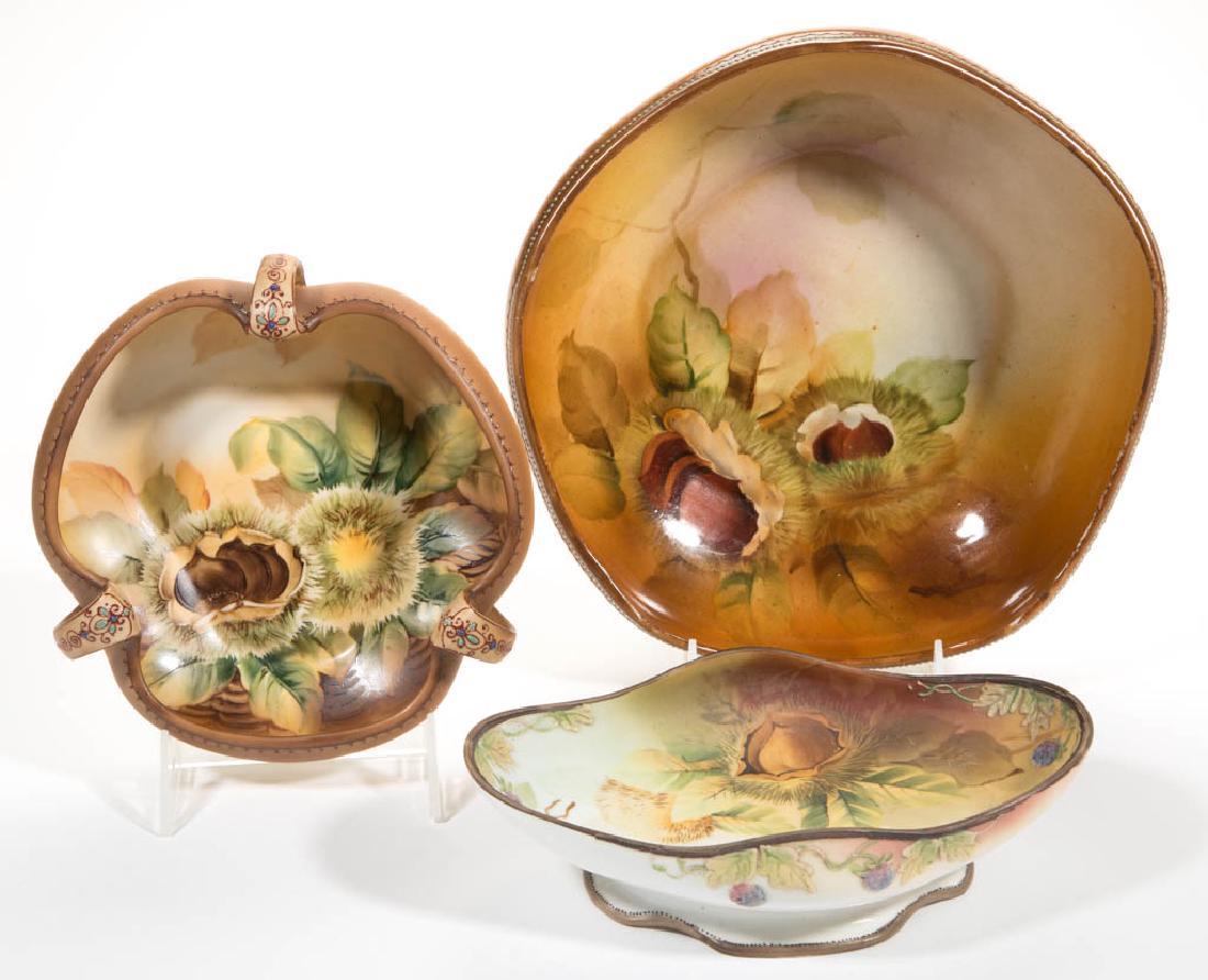NIPPON PORCELAIN MORIAGE NUT DISHES (1 of 1)