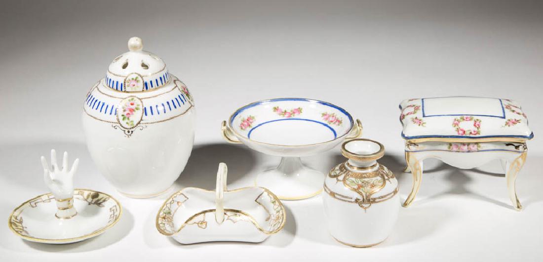 NIPPON PORCELAIN DRESSER ARTICLES, LOT OF SIX (1 of 1)