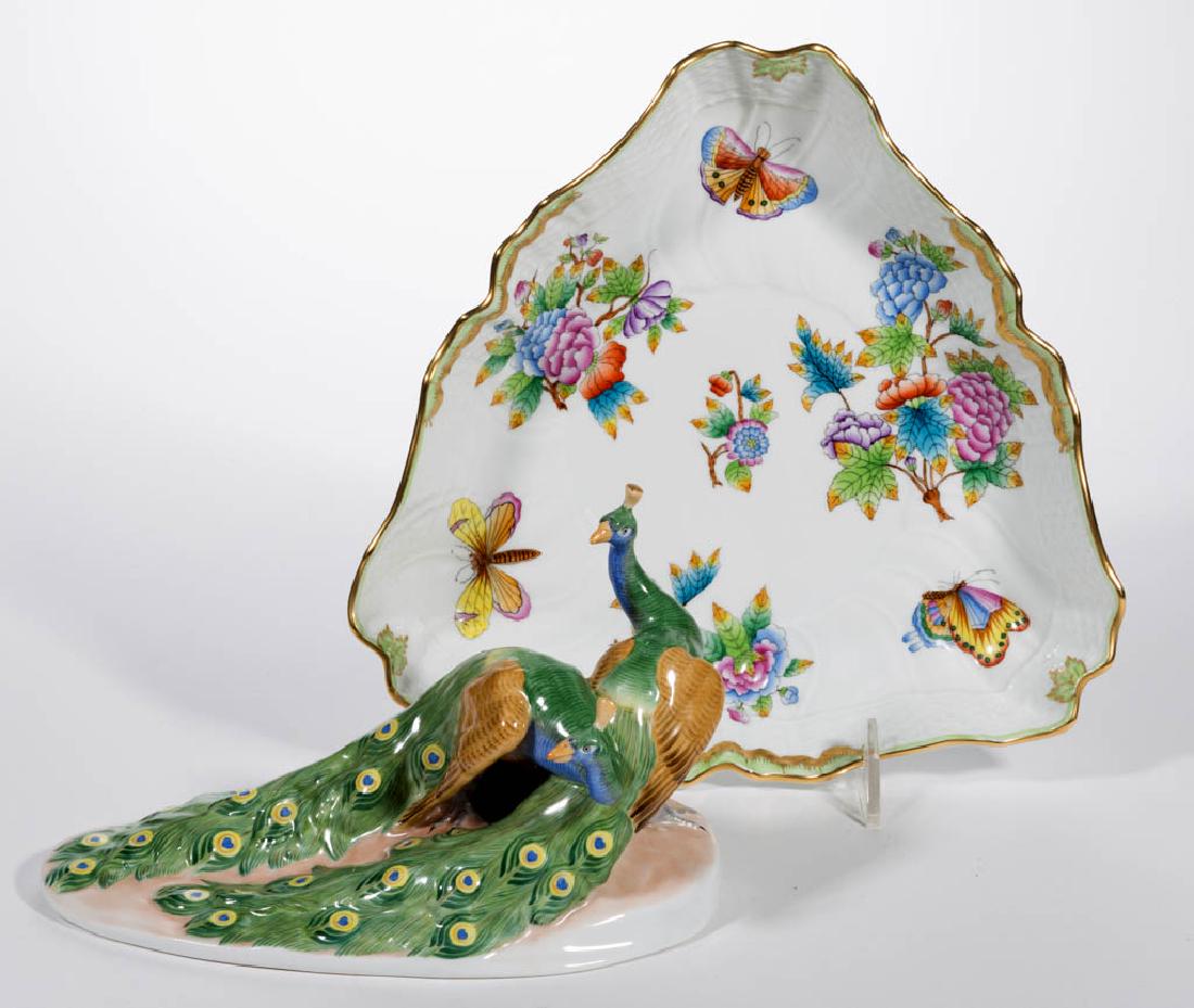 HUNGARIAN HEREND PORCELAIN ARTICLES, LOT OF TWO (1 of 1)