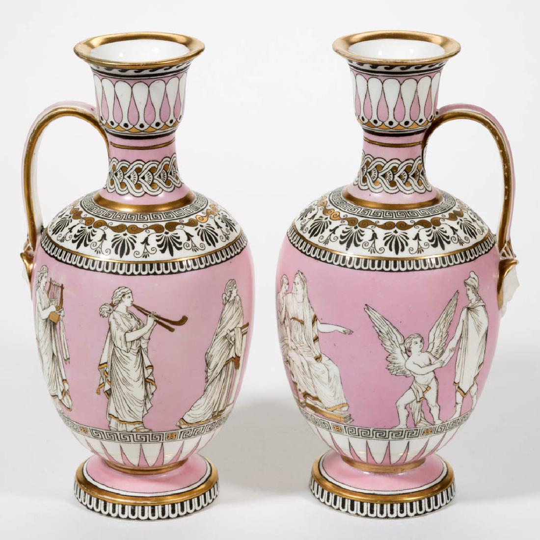 ENGLISH GREEK REVIVAL CERAMIC PAIR OF VASES (1 of 2)