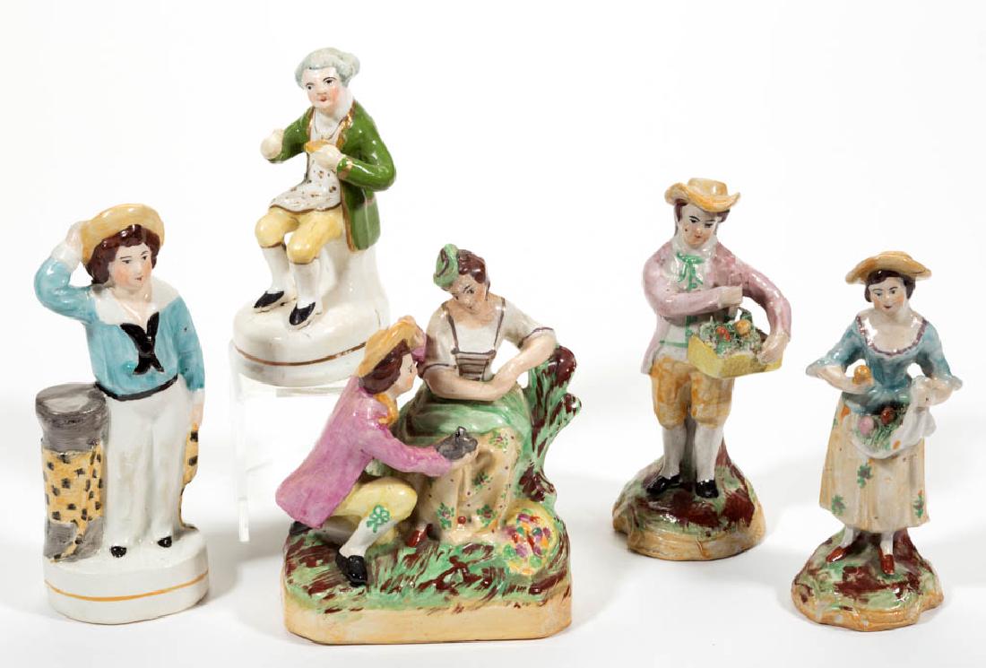 ENGLISH CERAMIC FIGURES, LOT OF FIVE (1 of 2)