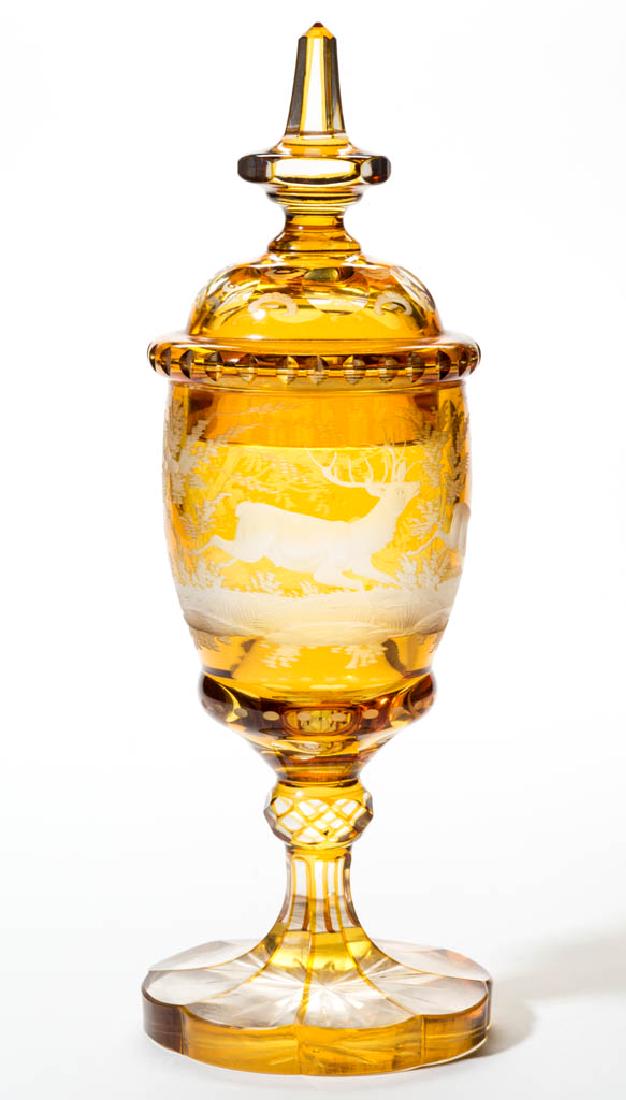 BOHEMIAN CUT OVERLAY AND ENGRAVED POKAL (1 of 5)