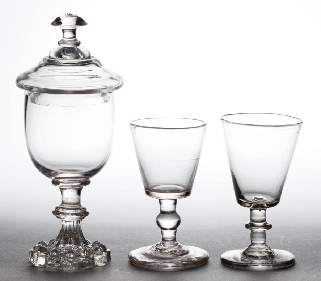 ASSORTED FREE-BLOWN GLASS ARTICLES, LOT OF THREE (1 of 1)