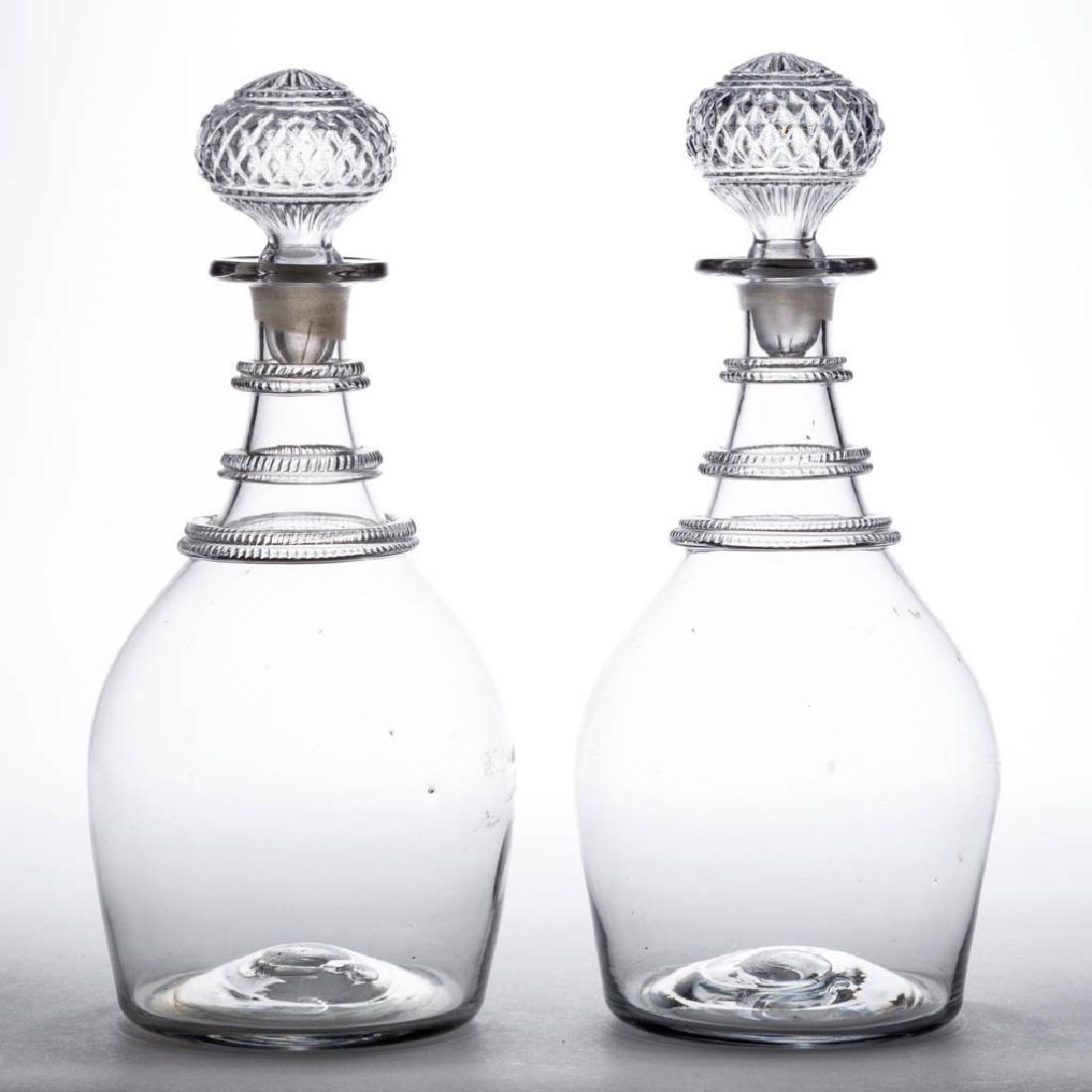 FREE-BLOWN PAIR OF DECANTERS (1 of 1)