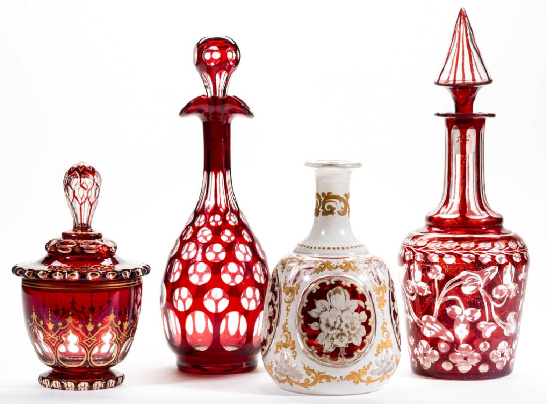 ASSORTED CUT OVERLAY ARTICLES, LOT OF FOUR (1 of 1)