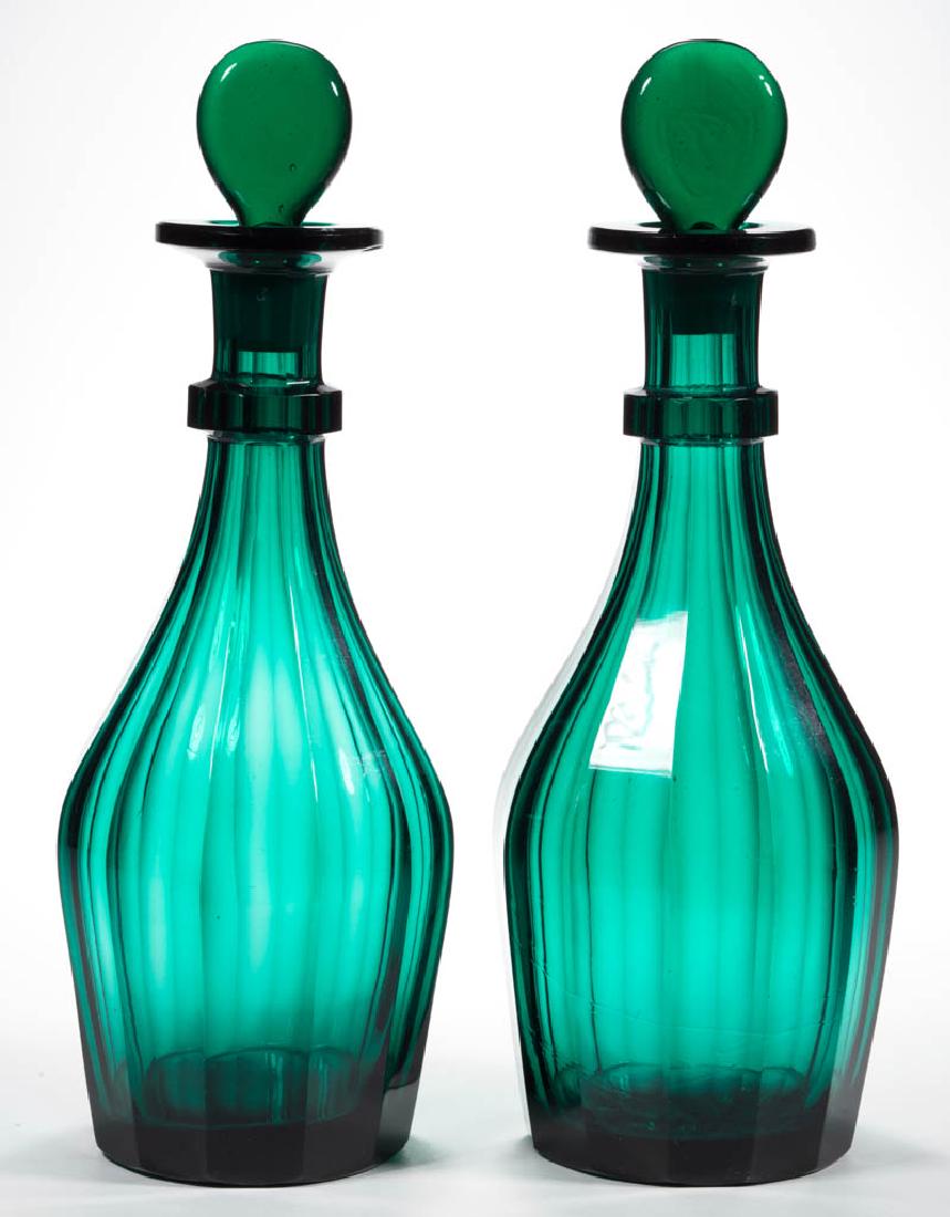 ENGLISH CUT PANEL PAIR OF QUART DECANTERS (1 of 1)