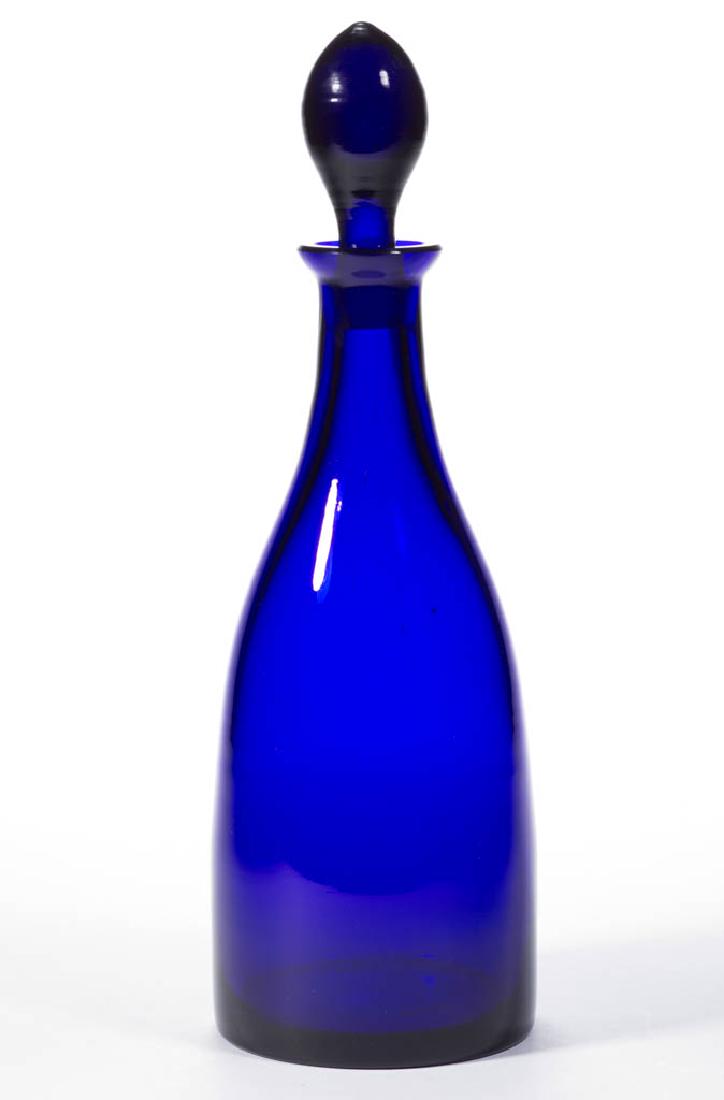ENGLISH FREE-BLOWN COLORED GLASS DECANTER (1 of 1)
