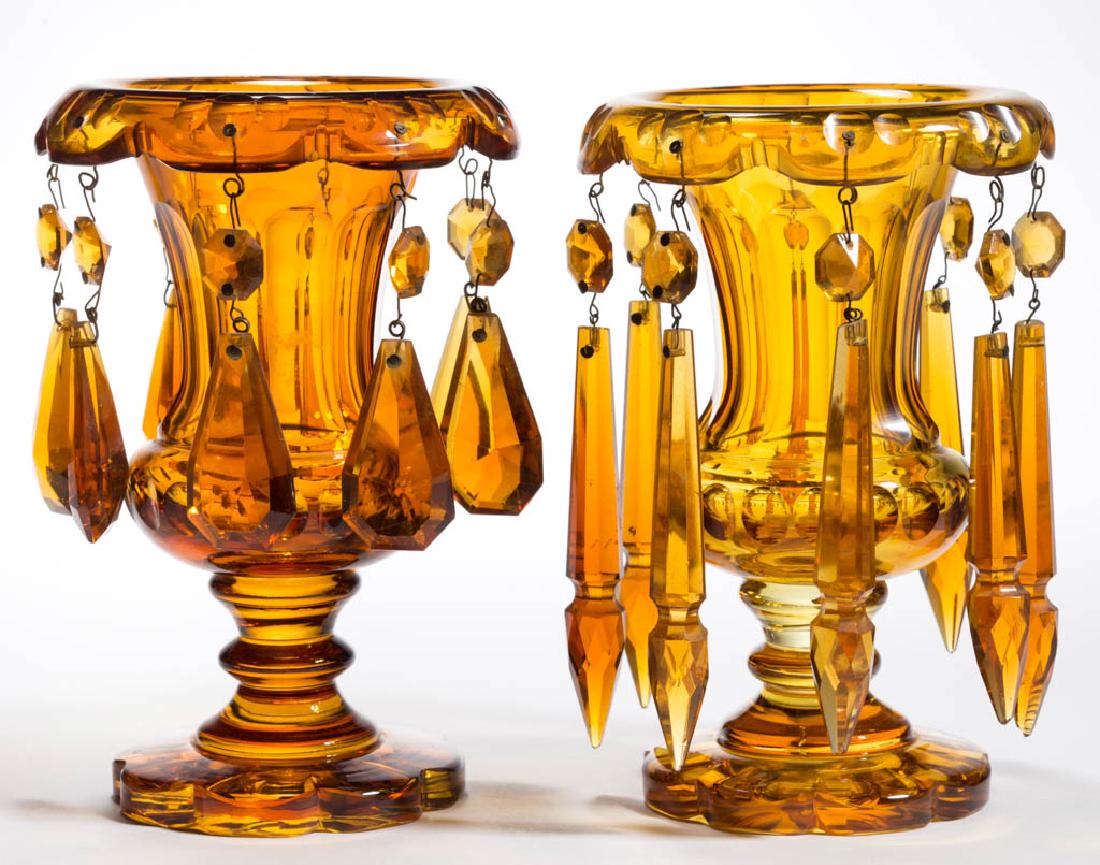 CUT PANEL AND PUNTY SMALL LUSTERS, NEAR PAIR (1 of 1)