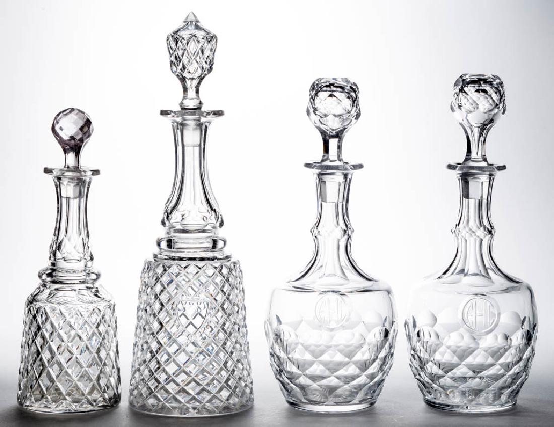 ASSORTED CUT PATTERN DECANTERS, LOT OF FOUR (1 of 1)