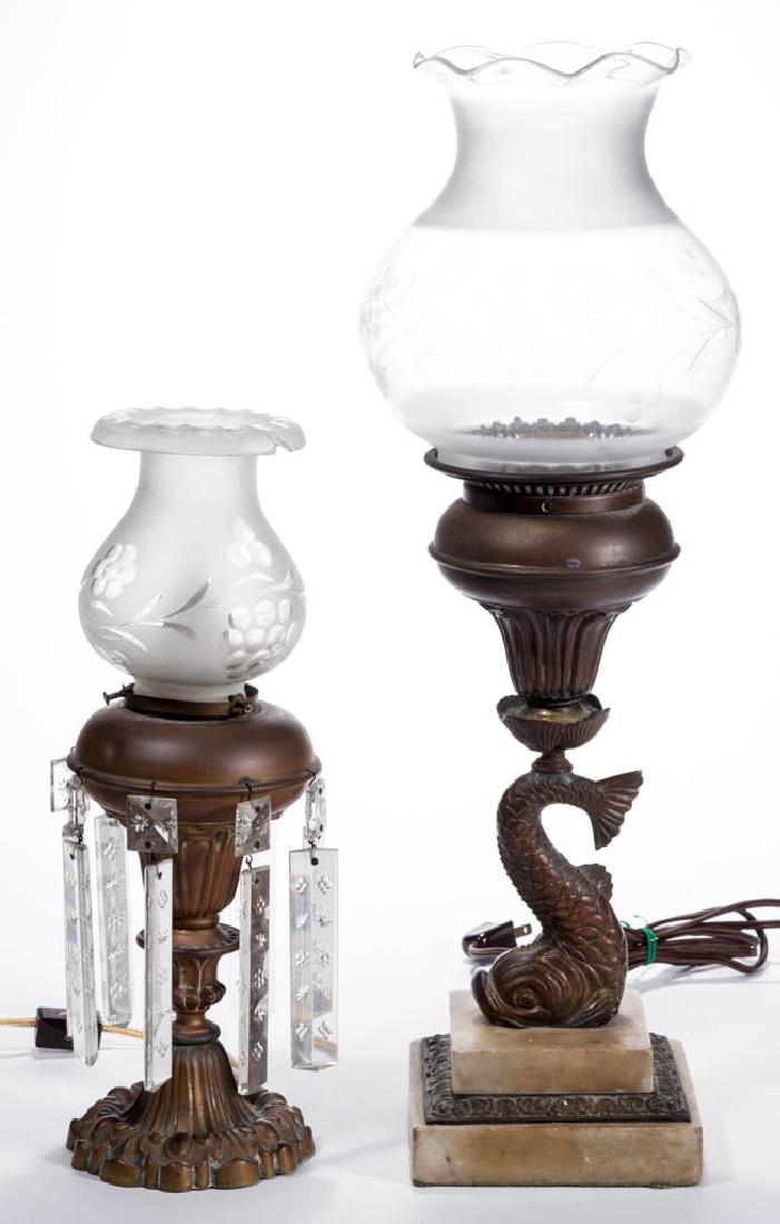 ASSORTED BRASS SOLAR LAMPS, LOT OF TWO (1 of 1)