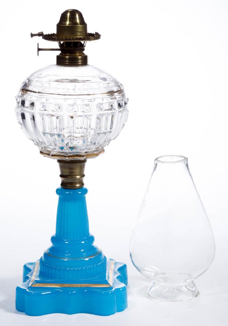 TRIPLE FLUTE AND BAR KEROSENE STAND LAMP (1 of 1)