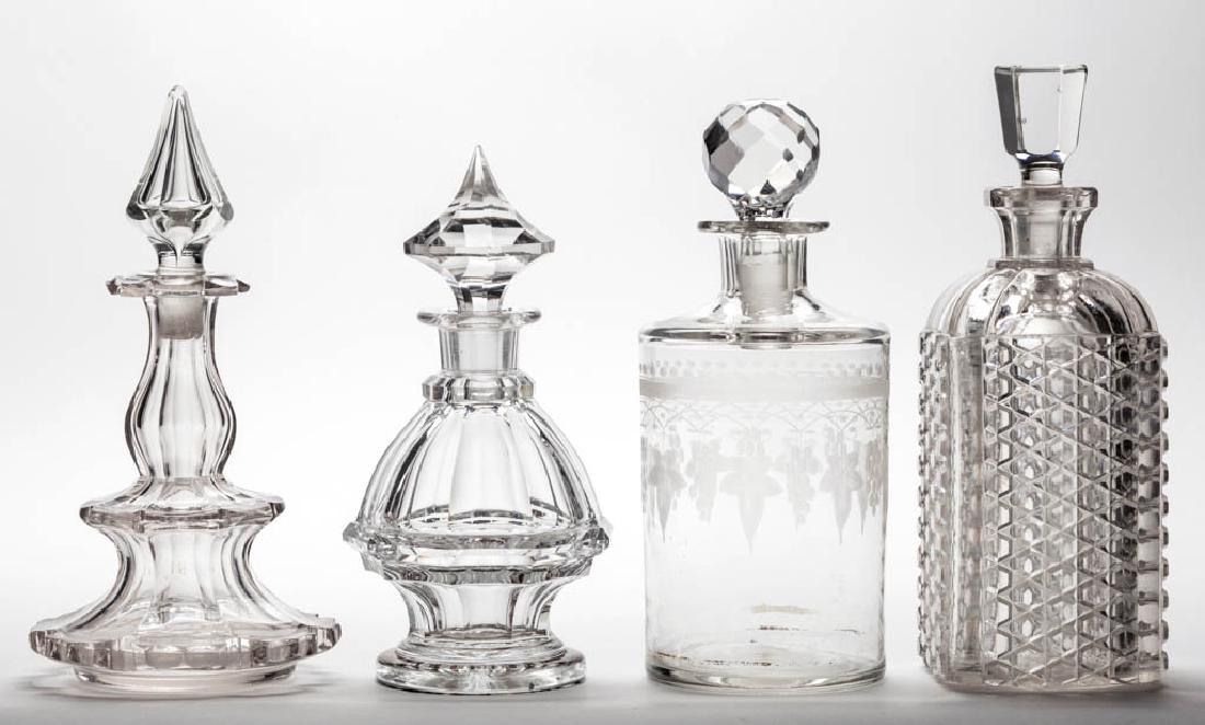 ASSORTED CUT OR PRESSED COLOGNE BOTTLES, LOT OF FOUR (1 of 1)