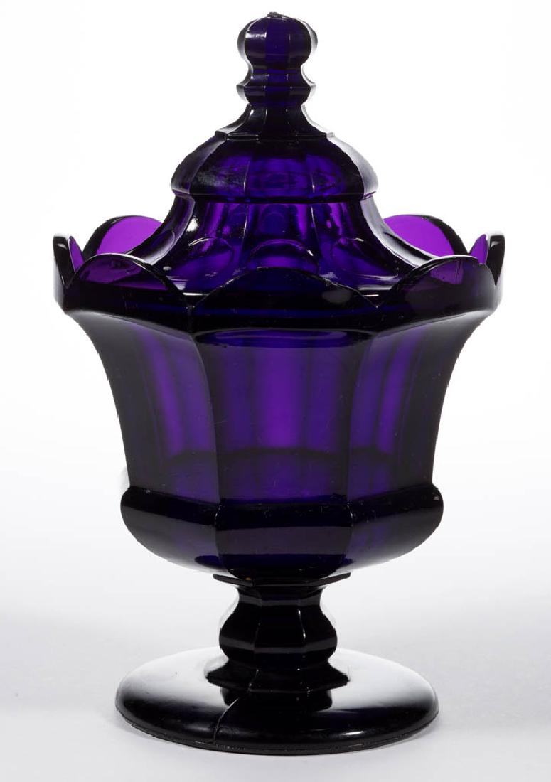 PRESSED OCTAGONAL FOOTED SUGAR BOWL AND COVER (1 of 1)