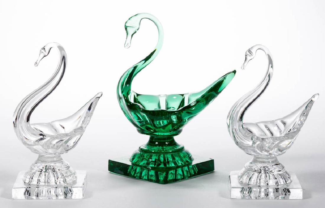 BLOWN AND PRESSED FIGURAL SWAN MASTER SALTS, LOT OF (1 of 1)