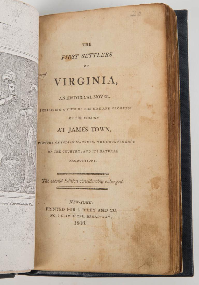 AMERICAN HISTORICAL VIRGINIA VOLUME: AMERICAN HISTORICAL VIRGINIA VOLUME, John Davis, "The First Settlers of Virginia, an Historical Novel, Exhibiting a View of the Rise and Progress of the Colony at James Town, a Picture of Indian Manne