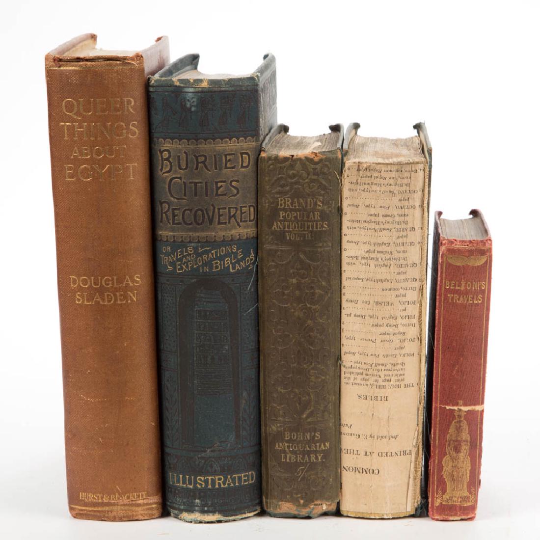 ANTIQUITIES / ANCIENT HISTORY VOLUMES, LOT OF FIVE: ANTIQUITIES / ANCIENT HISTORY VOLUMES, LOT OF FIVE, including John Brand, "Observations on the Popular Antiquities of Great Britain", 1849, Henry G. Bohn, London, Volumes I and II, lacking Volume III,