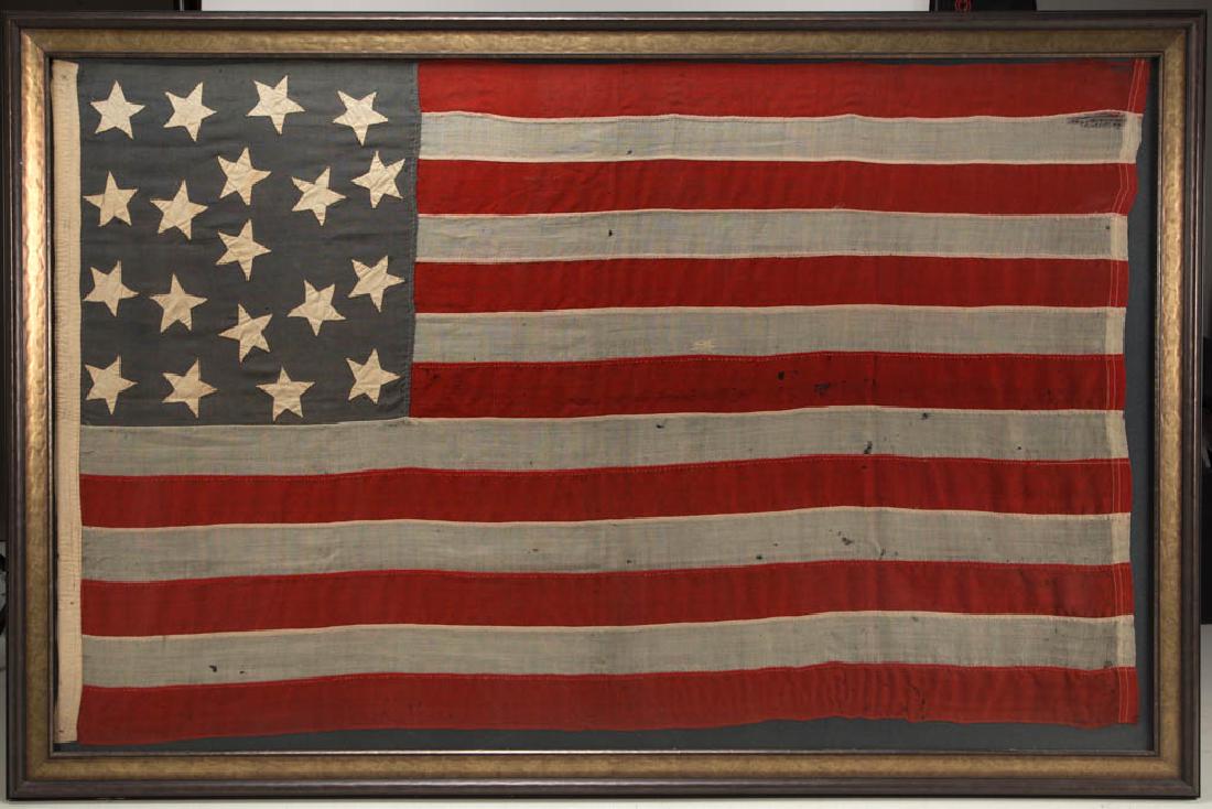HAND-SEWN 19-STAR AMERICAN NATIONAL FLAG (1 of 5)