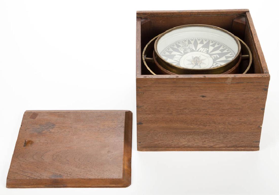 CASED SHIP'S COMPASS (1 of 3)