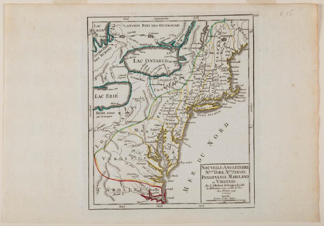 ROBERT DE VAUGONDY (FRENCH, 1686-1766) MAP OF NORTH (1 of 1)