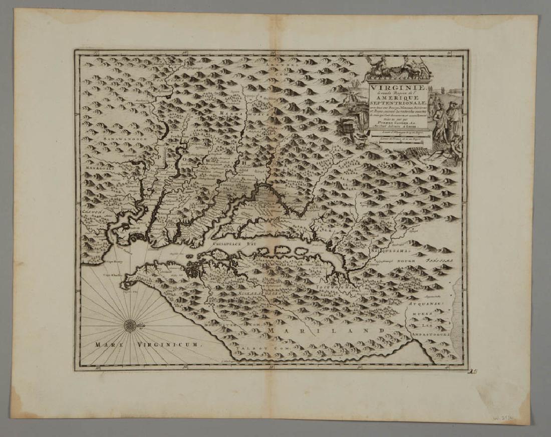 PIETER VAN DER AA (DUTCH, 1659-1733) MAP OF VIRGINIA (1 of 6)