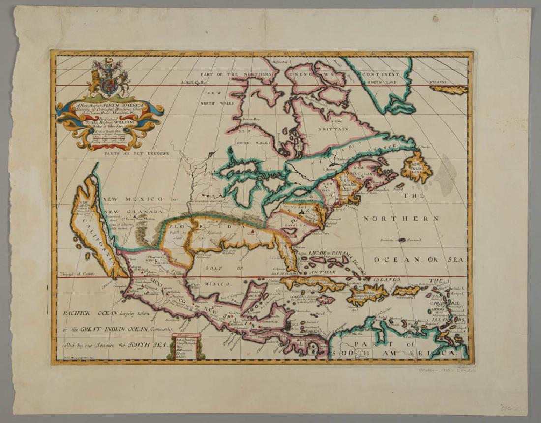 EDWARD WELLS (ENGLISH, 1667-1727) MAP OF NORTH AMERICA (1 of 6)