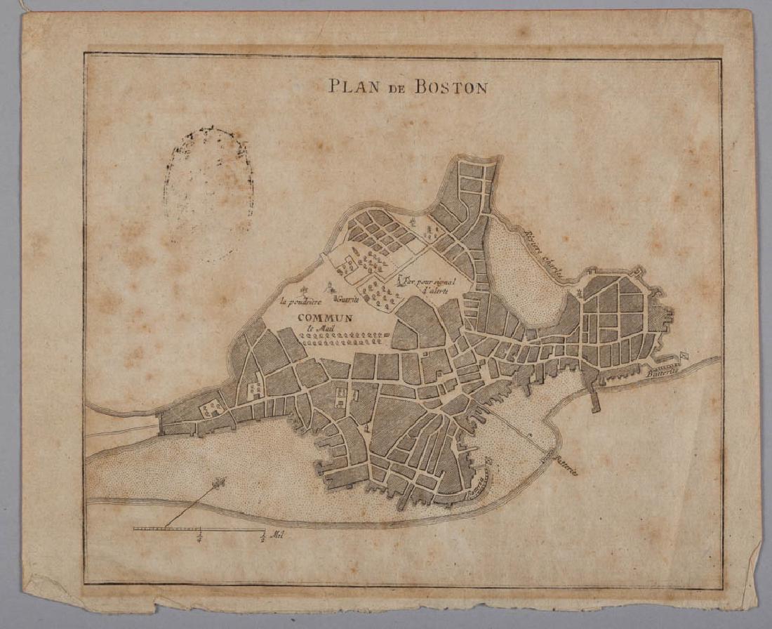 FRENCH 18TH CENTURY MAP OF BOSTON, MASSACHUSETTS (1 of 1)