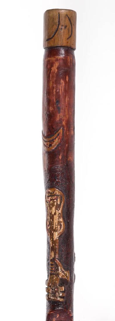VIRGINIA FOLK ART CARVED AND PAINTED CANE / WALKING (1 of 8)