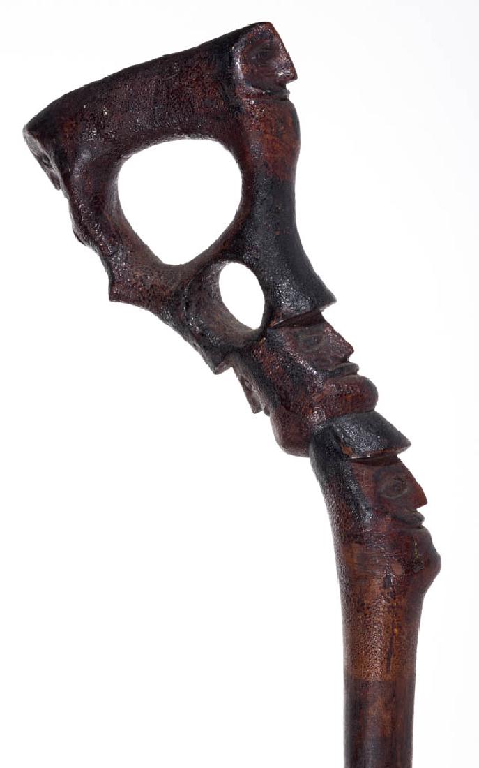 AMERICAN FOLK ART CARVED AND PAINTED CANE / WALKING (1 of 6)