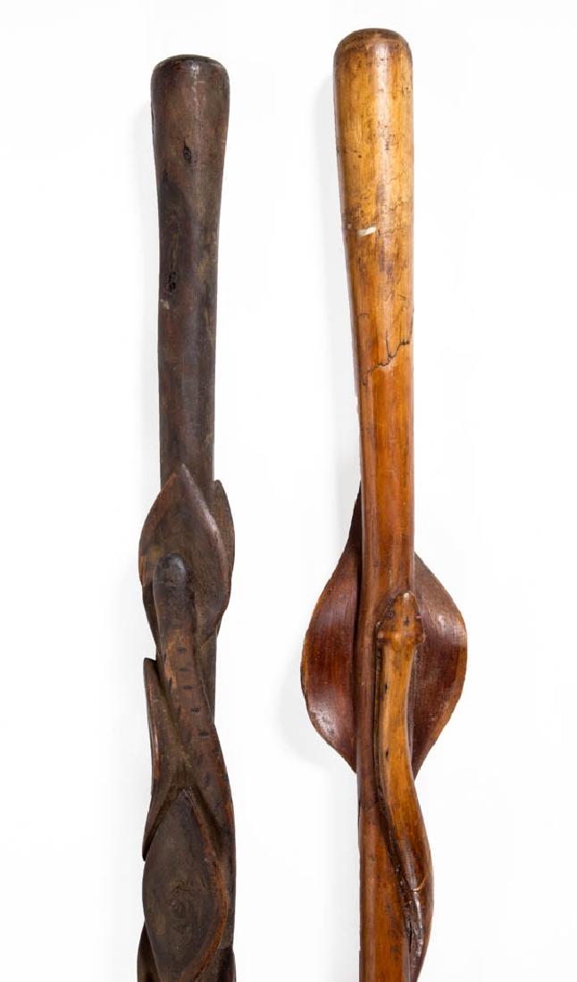 AMERICAN FOLK ART CARVED CANES / WALKING STICKS, LOT OF (1 of 5)