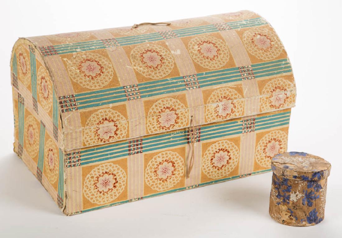 ASSORTED WALLPAPER-COVERED BOXES, LOT OF TWO (1 of 3)
