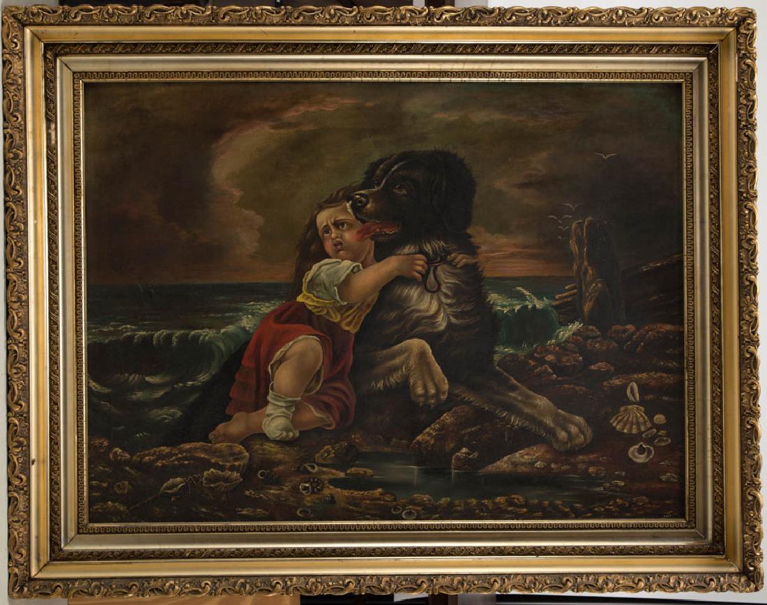 AMERICAN SCHOOL (19TH CENTURY) FOLK ART GENRE PAINTING (1 of 2)