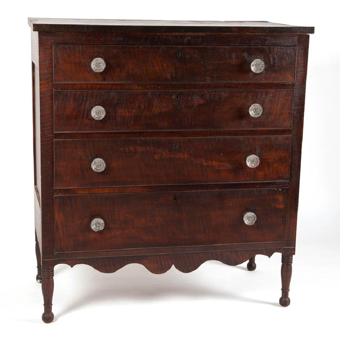 MID-ATLANTIC LATE FEDERAL TIGER MAPLE AND CHERRY CHEST (1 of 2)