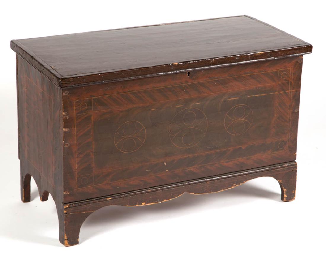 NEW ENGLAND PAINT-DECORATED PINE DIMINUTIVE BLANKET (1 of 3)