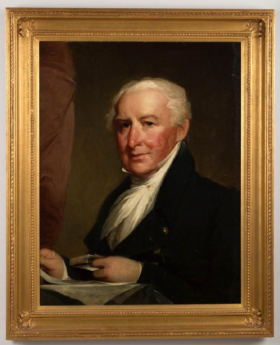 DAVID JOHNSON (AMERICAN, 1827-1908) PORTRAIT OF WILLIAM: DAVID JOHNSON (AMERICAN, 1827-1908) PORTRAIT OF WILLIAM WINTHROP, oil on canvas, after Gilbert Stuart (1755-1828), signed and inscribed verso "David Johnson / 1892 / after G. Stuart". Housed in a mode