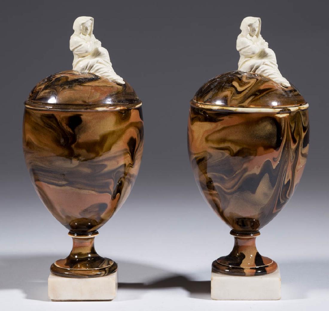 ENGLISH CERAMIC URNS, LOT OF TWO (1 of 8)