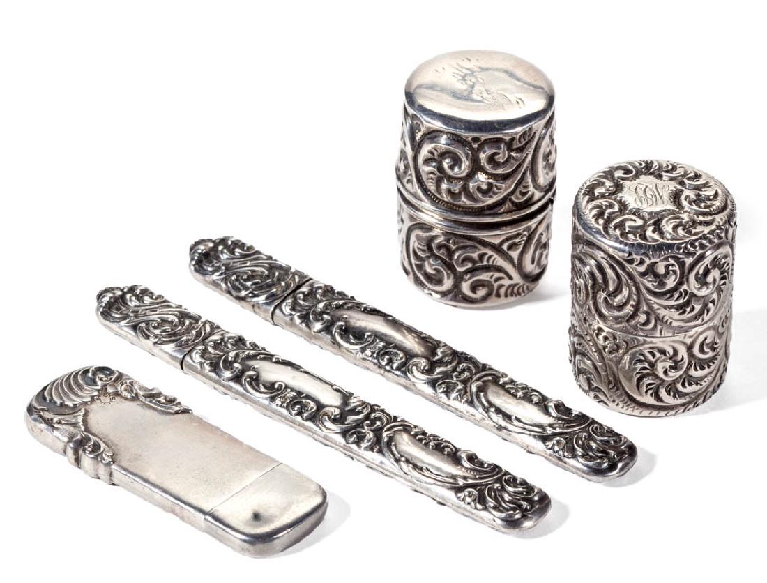 AMERICAN STERLING SILVER SEWING ARTICLES, LOT OF FIVE (1 of 1)