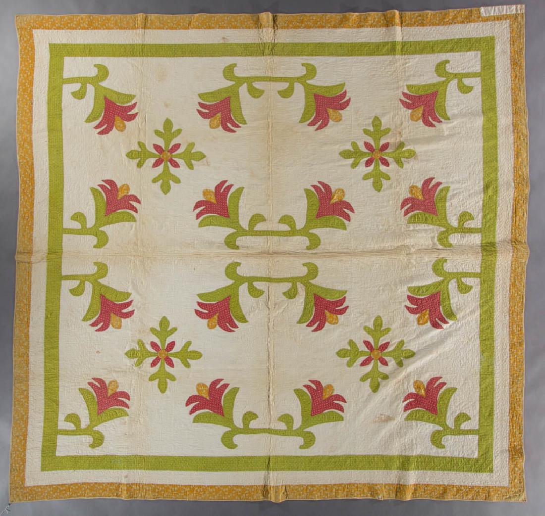 MID-ATLANTIC STYLIZED PINEAPPLE APPLIQUE QUILT (1 of 9)
