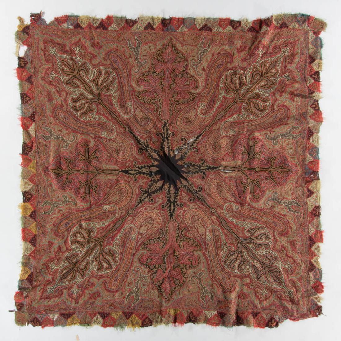 ANTIQUE KASHMIR PAISLEY SHAWLS, LOT OF FOUR (1 of 11)