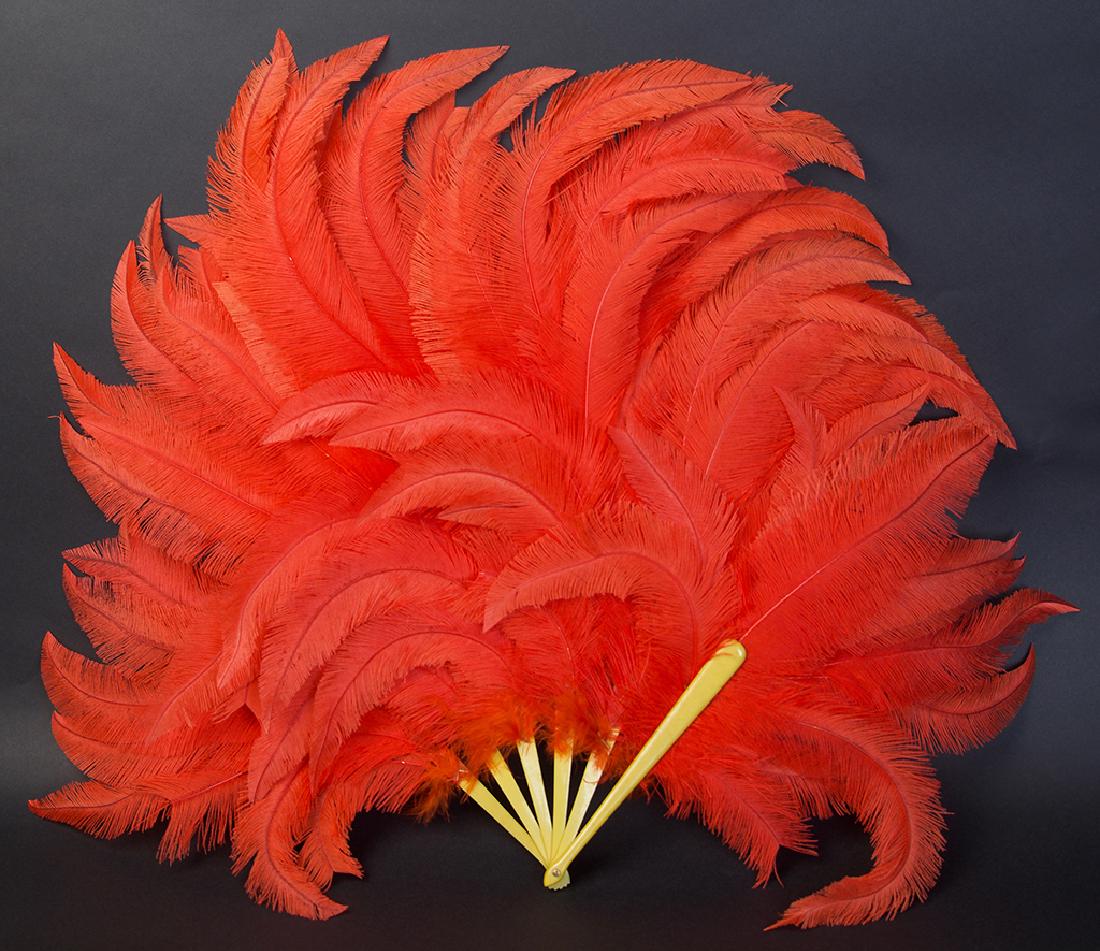 CELLULOID AND OSTRICH FEATHER HAND FAN (1 of 4)