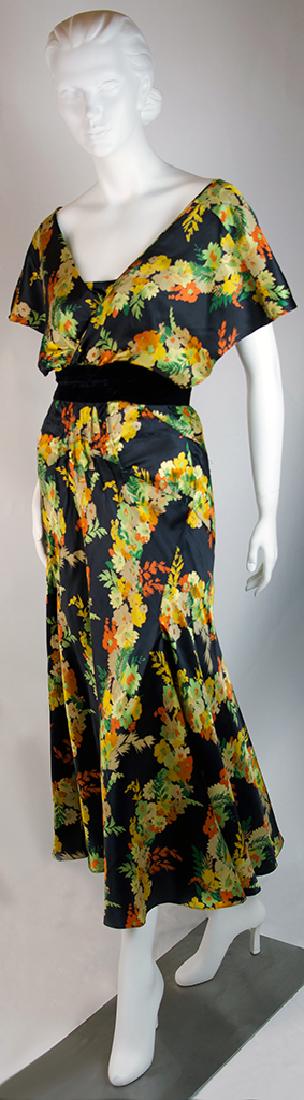 SILK FLORAL SATIN BUTTERFLY SLEEVE SUMMER DRESS (1 of 4)